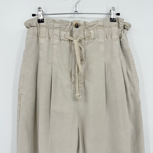Free People Margate Beige High Waist Pleated Trouser Pants Size M - Picture 6 of 13